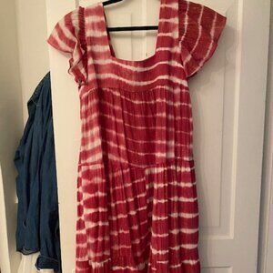 HORSES Fushia and Gold Flutter Sleeve Dress & HORSES TOTE Incl.